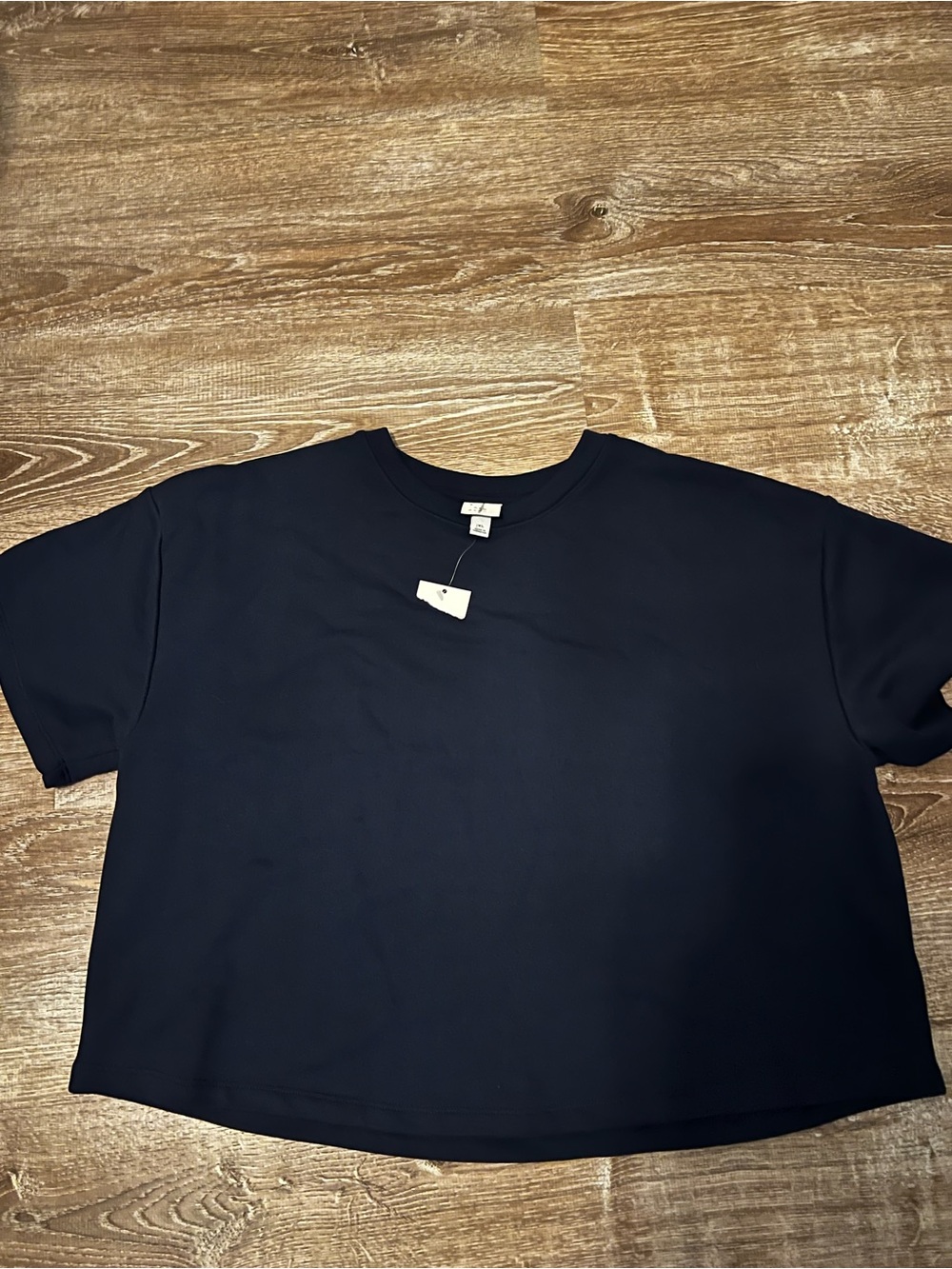 a new day Navy Boxy Short Sleeve Sweatshirt Tee